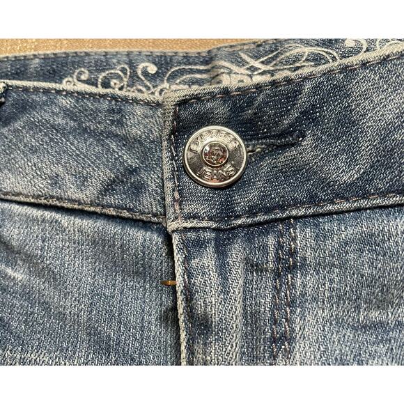 Express Jeans Women’s Size 8 Denim Shorts Sequin Embroidered Diamond Light Wash - Picture 2 of 5